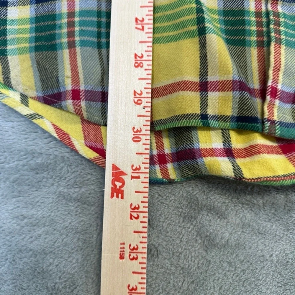 Polo Ralph Lauren Classic Fit Performance Plaid Shirt Mens Large Yellow Multi
